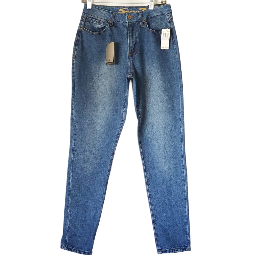 Seven7 High Rise Tapered Skinny Vintage Mom Jean's - Picture 3 of 7